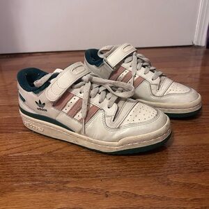 Adidas Cream and Pink Women's Sneakers